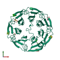 PDB entry 2c4d coloured by chain, front view.