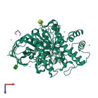 PDB entry 2c4h coloured by chain, top view.