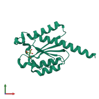 PDB entry 2c4v coloured by chain, front view.