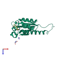 PDB entry 2c4w coloured by chain, top view.