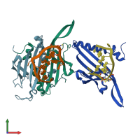 PDB entry 2c4z coloured by chain, front view.