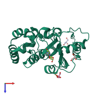 PDB entry 2c53 coloured by chain, top view.