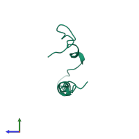 PDB entry 2c55 coloured by chain, side view.