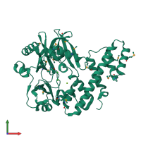 Monomeric assembly 1 of PDB entry 2c5u coloured by chemically distinct molecules, front view.