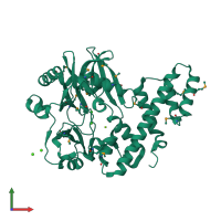 Monomeric assembly 2 of PDB entry 2c5u coloured by chemically distinct molecules, front view.