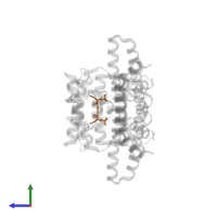 CONSENSUS PEPTIDE FOR 14-3-3 PROTEINS in PDB entry 2c63, assembly 1, side view.