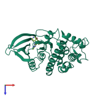 PDB entry 2c68 coloured by chain, top view.