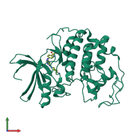 PDB entry 2c6l coloured by chain, front view.