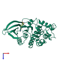 PDB entry 2c6o coloured by chain, top view.