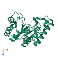 PDB entry 2c71 coloured by chain, top view.