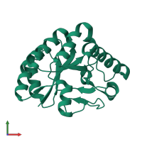 PDB entry 2c79 coloured by chain, front view.