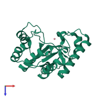 PDB entry 2c79 coloured by chain, top view.