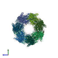 PDB entry 2c7d coloured by chain, side view.