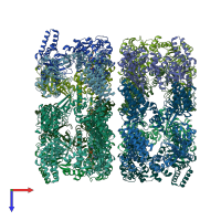 PDB entry 2c7e coloured by chain, top view.