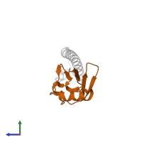 Ubiquitin in PDB entry 2c7m, assembly 1, side view.