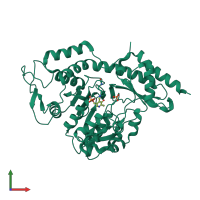 PDB entry 2c7t coloured by chain, front view.