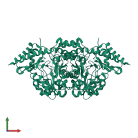 L-glutamine:2-deoxy-scyllo-inosose aminotransferase in PDB entry 2c7t, assembly 1, front view.