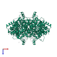 Pteridine reductase in PDB entry 2c7v, assembly 1, top view.