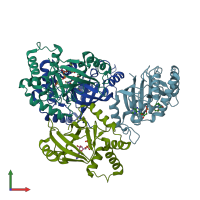 PDB entry 2c8c coloured by chain, front view.