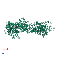 PDB entry 2c8k coloured by chain, top view.