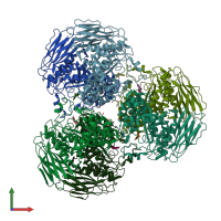 PDB entry 2c8n coloured by chain, front view.