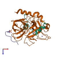 PDB entry 2c90 coloured by chain, top view.