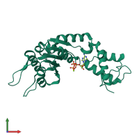 PDB entry 2c9c coloured by chain, front view.