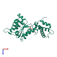 PDB entry 2c9c coloured by chain, top view.