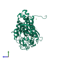PDB entry 2c9h coloured by chain, side view.