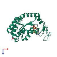 PDB entry 2c9y coloured by chain, top view.