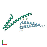 PDB entry 2ca5 coloured by chain, front view.