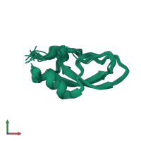 PDB entry 2ca7 coloured by chain, ensemble of 20 models, front view.