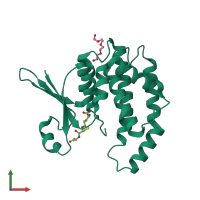 PDB entry 2ca8 coloured by chain, front view.
