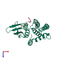 PDB entry 2ca8 coloured by chain, top view.