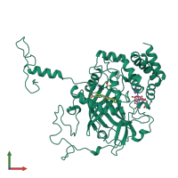 PDB entry 2cah coloured by chain, front view.