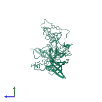 PDB entry 2cas coloured by chain, side view.