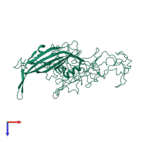 PDB entry 2cas coloured by chain, top view.