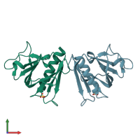 PDB entry 2cay coloured by chain, front view.