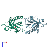 PDB entry 2cay coloured by chain, top view.