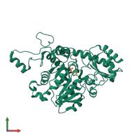 PDB entry 2cb1 coloured by chain, front view.