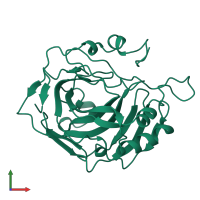 PDB entry 2cbe coloured by chain, front view.