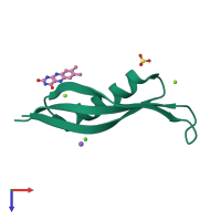 PDB entry 2cc6 coloured by chain, top view.