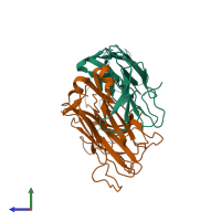 Hetero dimeric assembly 1 of PDB entry 2cde coloured by chemically distinct molecules, side view.