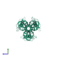 H-type lectin domain-containing protein in PDB entry 2ce6, assembly 1, side view.
