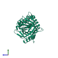 Thyroxine-binding globulin in PDB entry 2ceo, assembly 1, side view.