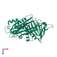 Thyroxine-binding globulin in PDB entry 2ceo, assembly 1, top view.