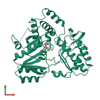 PDB entry 2cfb coloured by chain, front view.