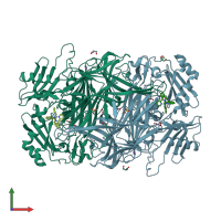 PDB entry 2cfd coloured by chain, front view.