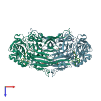 PDB entry 2cfd coloured by chain, top view.