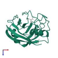 Peptidyl-prolyl cis-trans isomerase in PDB entry 2cfe, assembly 1, top view.
